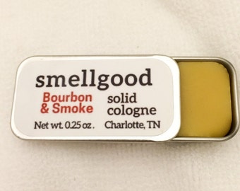 Smellgood Solid Cologne and Perfume - Beeswax, Jojoba Oil, and Fragrance Oils in a Portable Sliding Tin - Handmade with Natural Beeswax