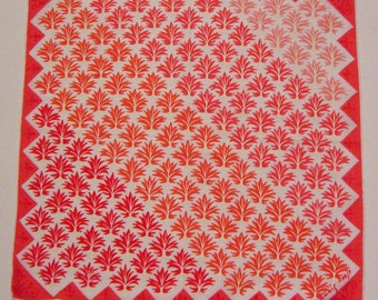 Vintage Orange & White Tammis Keefe Hankie