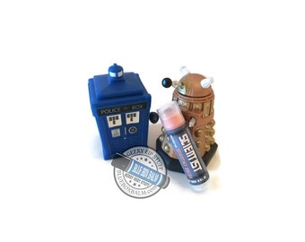 Scientist Dalek inspired Doctor Who Lip Balm - Orange Cream Flavored Geek Stix - Shimmer