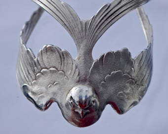An Art Deco Flying Swallow Bracelet Cuff