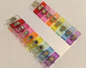 Rainbow Quilt Binding Clips, 2 sets, 18 clips
