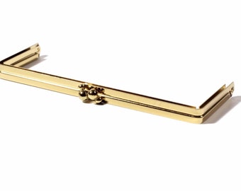 5.2" Vintage Bohemian gold tone clutch purse bag design frame ball clasp element