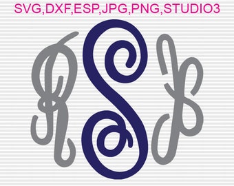 Master Cursive Circle Font Monogram, Svg,Dxf,Jpg,Png,Eps,Studio3, Silhouete Cameo, Silhouette Studio, Svg Files For Cricut