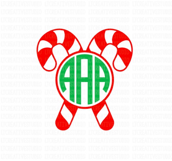 Download Candy Cane Monogram SVG Christmas Monogram SVG Christmas