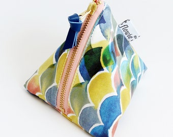 Triangle zipper pouch, Sunset ocean