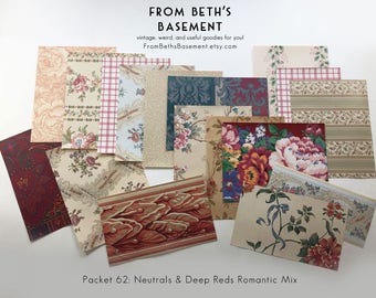 Designer Wallpaper Sample Pack - Wallpaper Sheets for Scrapbooking & Cardmaking - Eclectic Shabby Chic Mixes for Valentines - Your Choice
