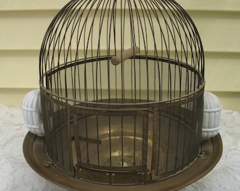 Vintage Leon Brass Birdcage 1930's ~ Bee Hive Birdcage