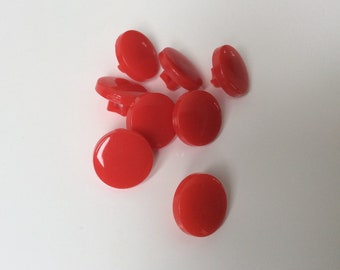 13 mm red plastic buttons lot / Little shiny self shank button lot
