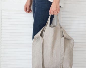 Natural linen bag, Zero waste bag, Cross body bag, Grocery tote, Vegan bag, Shoppers bag, Market tote, Diaper bag