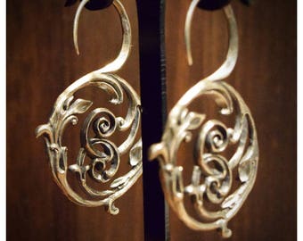 Silver or Brass Earring Acanthus