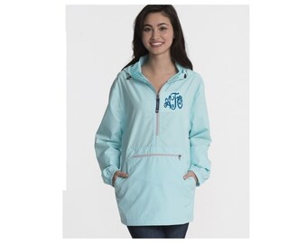 Ladies Pull Over, Monogrammed Jacket, monogrammed windbreaker, Charles River 9904, Monogrammed Pull over, pack n go