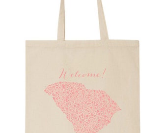 South Carolina Floral Wedding Tote Bag