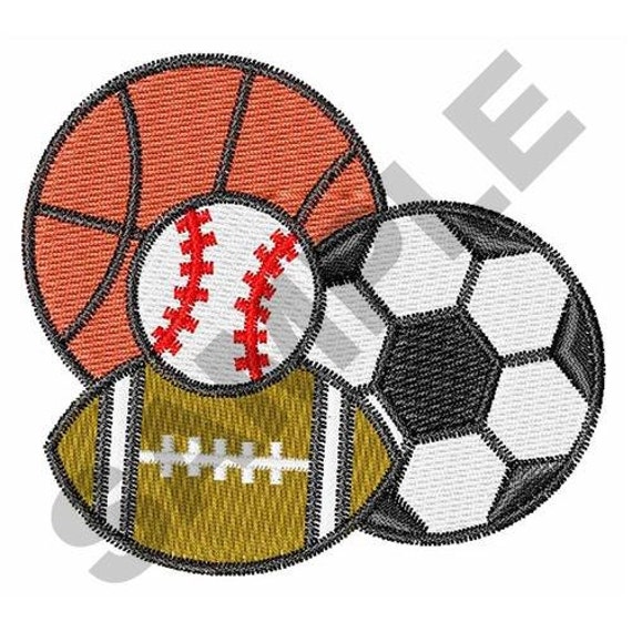 Sports Balls Machine Embroidery Design