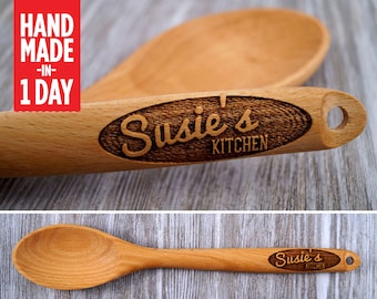 Personalised Wooden Spoon, Engraved Wooden Spoon, Personalized Spoon, Wooden Spoon, Gift for Her, Baking Gift, Cooking Gift, Engraved Spoon