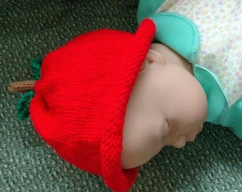 hand knitted fruit baby hat