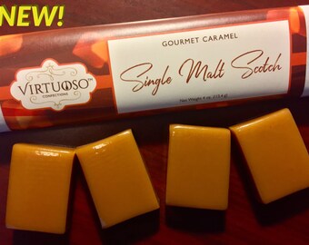 Single Malt Scotch: Gourmet Caramel Bar - 4oz (113g) | Scotch Whisky Caramel | Gift