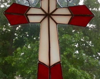 Stained Glass Cross Suncatcher By Sparkle Stained Glass