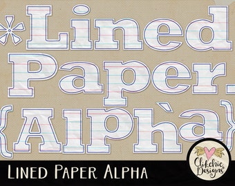 alphabet on lined paper