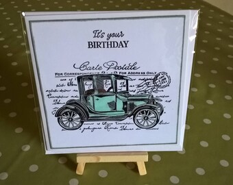 male birthday card car