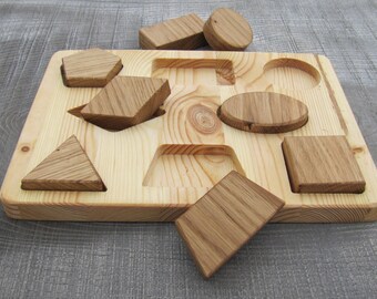 Wooden Puzzle, Puzzle for Babies and Toddlers, Montessori Toy, Waldorf Educational Toy, Toddler Development Wood Toy, Natural Wooden Toy