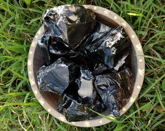 Obsidian - Black Obsidian - Rough Raw Natural Obsidian
