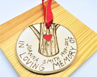 memorial ornament, remembrance ornament, wood ornament, in loving memory, sympathy ornament, memorial gift, condolences gift, sympathy gift