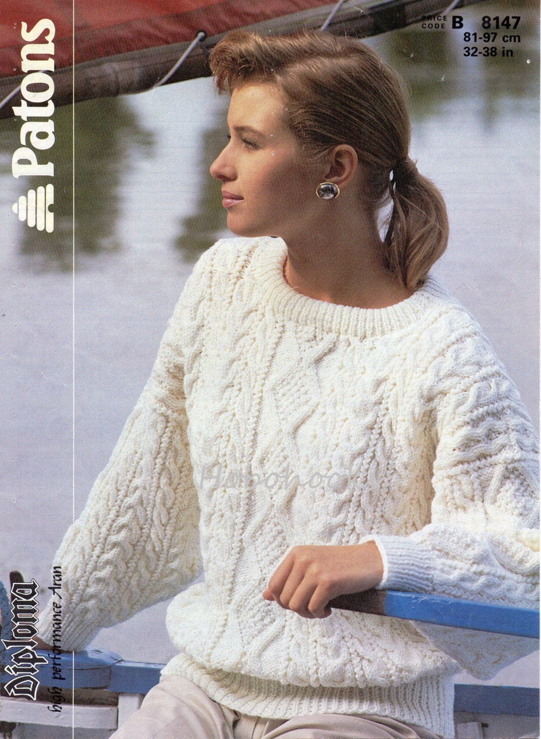 Womens Knitting Pattern Ladies Aran Sweater Womans Aran