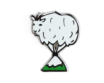 Mountain Goat Enamel Pin - Goat Lapel Pin // Hard Enamel Pin, Cloisonné, Pin Badge