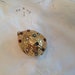 Vintage needle case, gold walnut with jewels