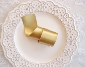 Gold Lux Satin Ribbon Double Sided Luxurious Quality Satin Weddings, Invitations, Sashes Crafts, Apparel, Headbands By the Yard