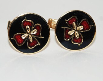 1970s Gervais Quebec Enamel Cufflinks -- Free US Shipping!