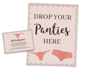 Panty Game Bridal Shower, Drop Your Panties Bridal Shower Games, Shower Game, Bridal Shower Games, Instant Download, Bachelorette Game