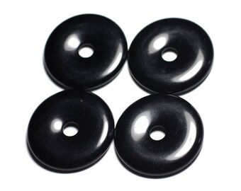 Necklance - obsidian black Donut Pi 40mm - 4558550091437