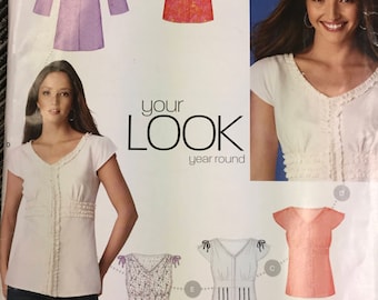 Sewing Pattern New Look 6869 Misses' Tops size 6-16, bust 30-38 inches Uncut