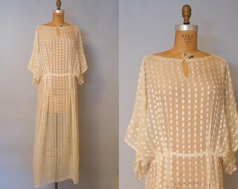 Belle de Jour 1930s Dress / Sheer Silk Dress / Vintage 1930s Dress / 30s Silk Dress
