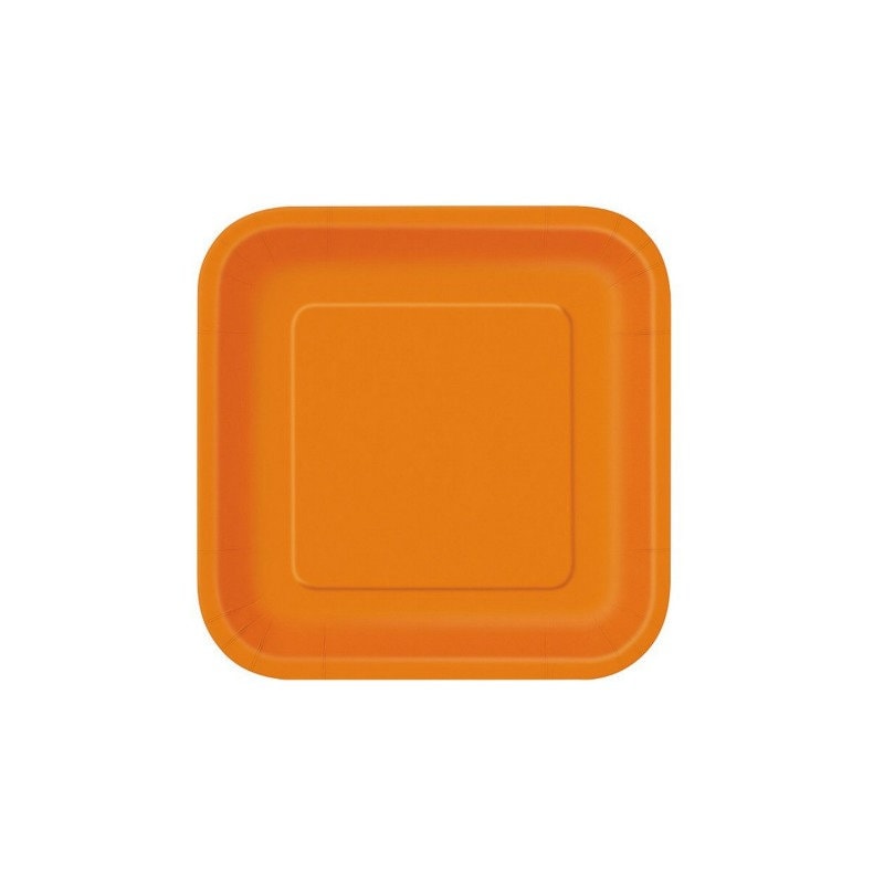Orange Dinner Plates Orange Square Plates 14 COUNT Paper Orange Dinner Plates Orange Square Plates 14 COUNT Paper
