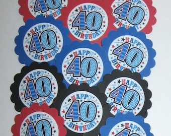 40th Birthday Cupcake Toppers/Party Picks Item #1722