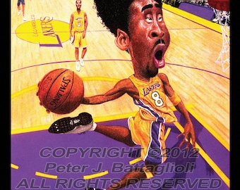 Kobe Bryant Caricature Poster Limited Edition Art Print