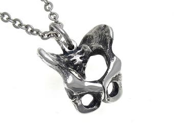Pelvis Necklace in Pewter, Handmade Pelvic Bone Jewelry Hip Charm