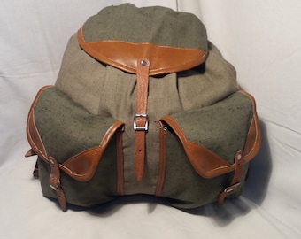Vintage 1980's Military Green Canvas Backpack - NEW