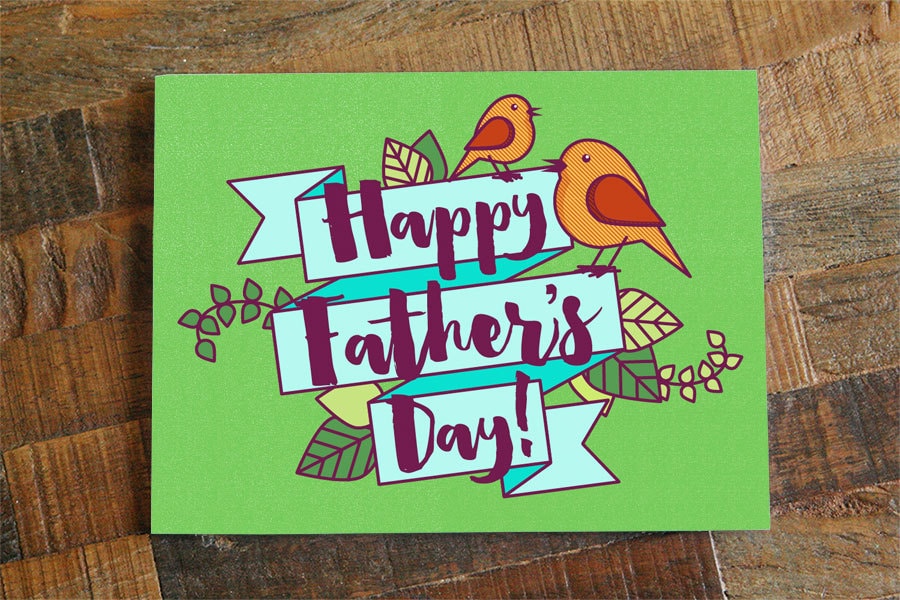 Cute Father's Day Card Calligraphy card Happy