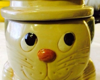 Vintage Cat in Chef's Hat Cookie Jar