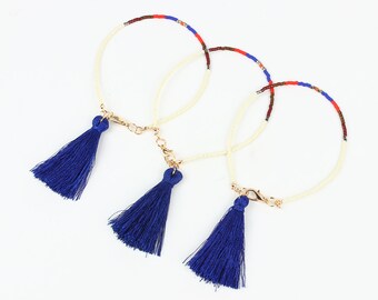 Beaded Bracelet, Fashion Bracelet, Friendship Bracelet, Tassel Bracelet