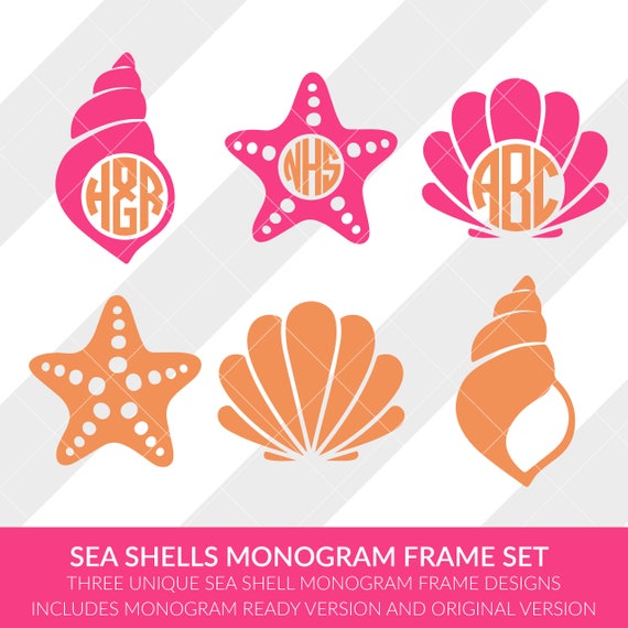 Download Seashell Monogram Frames svg eps dxf studio3 png jpg
