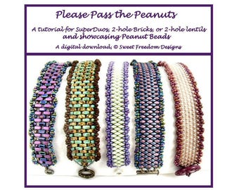 2 hole Lentil, 2 Hole Brick Bead, or SuperDuo Pattern for Beaded Bracelets