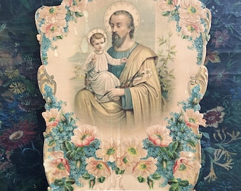 Vintage Catholic 1940 Saint Joseph and Jesus Calendar, 1940 Calendar, Saints Calendar, Catholic Saints Vintage Calendar, Saint Joseph