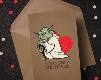 Star Wars - Yoda One For Me - Valentines Birthday Love Greeting Card A5 Size