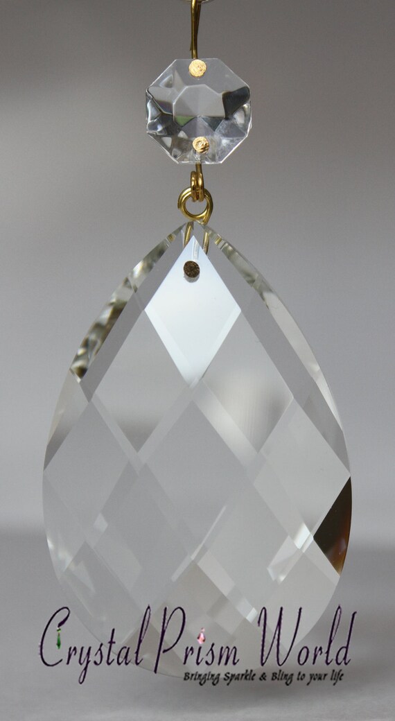 10 Clear Almond Teardrop Replacement Chandelier Glass Crystals