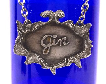 Gin Liquor Label / Vintage Gin Decanter Tag by Metzke