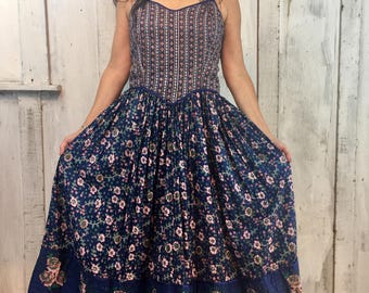 Vintage Adini Indian Dress// Adini Gauze Sun Dress// Indian Festival Dress/ Boho Hippie Ethnic Dress